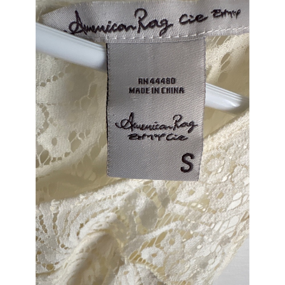 Coquette Feminine Romantic Lace Fit Flare Dress Cottagecore Bridal Shower Size S - Picture 3 of 7